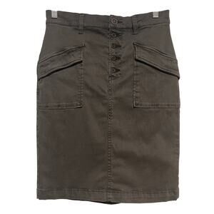 Anthropologie Pilcro and the Letterpress Olive Green Chino Pencil Skirt Size 0